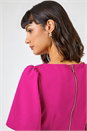 MAGENTA Gathered Wrap Front Midi Dress, Image 5 of 5