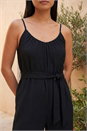 Black Petite Textured Cropped Jumpsuit, Image 4 of 4