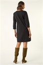 Black Keyhole Chain Shift Dress, Image 3 of 5