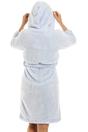 Blue Camille Lingerie Blue Super soft Fleece Hooded Robes, Image 5 of 5
