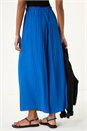 Royal Blue Pleated Wide Leg Culottes, Image 3 of 5