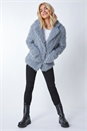 Grey Fluffy Textured Coat, Image 2 of 5