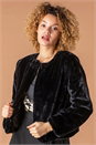 Black Faux Fur Bolero Jacket, Image 1 of 4