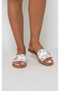White 3694 White Ariah Open Toe Flat Sandals, Image 5 of 8