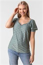 Sage Sweetheart Gathered Broderie Top, Image 4 of 5