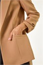 Tan Tailored Ruched Sleeve Stretch Blazer, Image 5 of 7