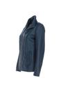 Navy Casual Leather Jacket with Classic Collar, Image 3 of 5