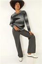 Black Colour Block Knit Jumper, Image 2 of 5