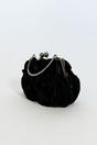 Black 3D Rose Clutch Bag in Black, Image 2 of 3
