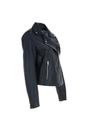 Black 'Caro' Real Leather Biker Jacket, Image 5 of 5