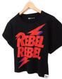 Black David Bowie For Cropped Short Sleeved T-Shirt, Image 5 of 6