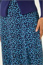 Mid Navy Linear Spot Stretch Midi Skirt, Image 5 of 5