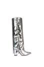 Silver 'Allie' Knee High Boots Fold Over Point Toe Deco Zip, Image 1 of 6