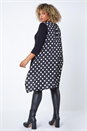 Black Curve Polka Dot Chiffon Stretch Top, Image 3 of 5