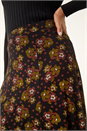 Black Floral Print Stretch Midi Skirt , Image 5 of 7