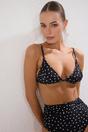 Multi Polka Dot Printed Triangle Adjustable Strap Bikini Top, Image 1 of 5