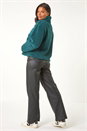 Teal Funnel Neck Fleece Jacket, Image 3 of 6