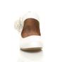 White AJVANI White Mid Block Heel Mary Jane Comfort Court Shoes, Image 6 of 6