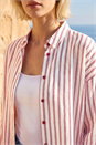 Red Stripe Print Button Up Blouse, Image 4 of 4