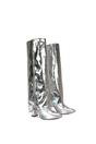 Silver 'Allie' Knee High Boots Fold Over Point Toe Deco Zip, Image 4 of 6