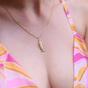 Gold Sterling Silver Mariner Anchor Chain Sardinia Fish Necklace, Image 4 of 8