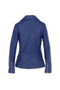 Royal Blue 'Mia' Leather Longline Biker Jacket, Image 4 of 5