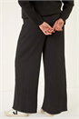 Black Curve Textured Stretch Trousers, Image 3 of 5