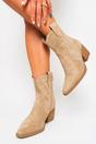 Khaki iKrush Khaki Laura Suede Cowboy Ankle Length Boots, Image 8 of 8