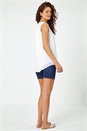 Ivory  Sleeveless Button Detail Vest, Image 3 of 5