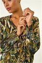 Green Abstract Print Foil Shirt , Image 6 of 7