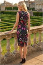 Black Floral Knot Stretch Lace Dress, Image 3 of 4