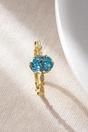 Blue Sterling Silver Aquamarine CZ Adjustable Ring, Image 2 of 3