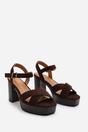 Dark Brown 'Yvette' Cross Over Platform Sandals, Image 4 of 7