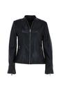 Black Ashwood Leather Black 'Kate' Real Leather Mandarin Collar Biker Jacket, Image 1 of 5