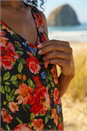 Red Floral Buttoned Vest Top, Image 5 of 5
