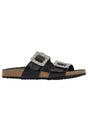 Black D Brionia R Grain Leather Sandals, Image 3 of 5