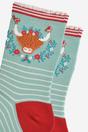 Green Highland Cow Christmas Wreath Bamboo Socks, Image 3 of 5