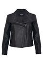 Black Womens Leather Biker Jacket - Riga, Image 1 of 4
