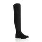 Black AJVANI Black Stretchy Sock Over The Knee Boots, Image 1 of 6