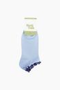 Light Blue Frilly Trim Bamboo Trainer Socks, Image 4 of 4