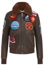 Brown Infinity Leather Brown A2 Top Gun Leather Bomber Jacket-Springs, Image 2 of 8