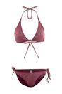 Burgundy Triangle Tie Side Bikini Set with Halterneck Top, Image 1 of 2