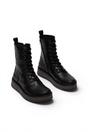 Black Womens Leather Ankle Dress Boots-RAMI043, Image 2 of 5