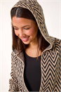 Beige Chevron Knit Cardigan, Image 6 of 8