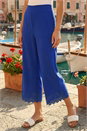 Royal Blue Laser Cut Wide Leg Trouser, Image 2 of 4