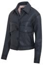 Navy Retro Biker Leather Jacket - Kopervik, Image 2 of 6