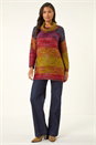 Multi  Roll Neck Chunky Knit Jumper, Image 2 of 5