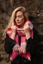Fuchsia Tartan Plaid Stripe Heavyweight Winter Scarf, Image 2 of 2