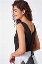 Black Fit and Flare Pleated Chiffon Midi Dress, Image 5 of 5