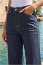Indigo Wide Leg Stretch Cropped Denim Culottes, Image 4 of 4